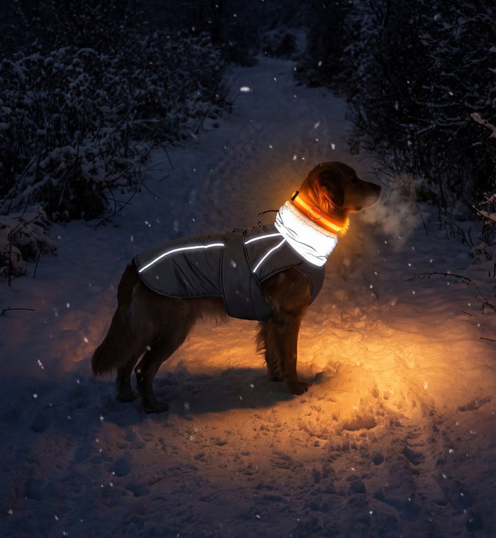 Pack Sécurité & Chaleur : Manteau Polaire + Collier LED