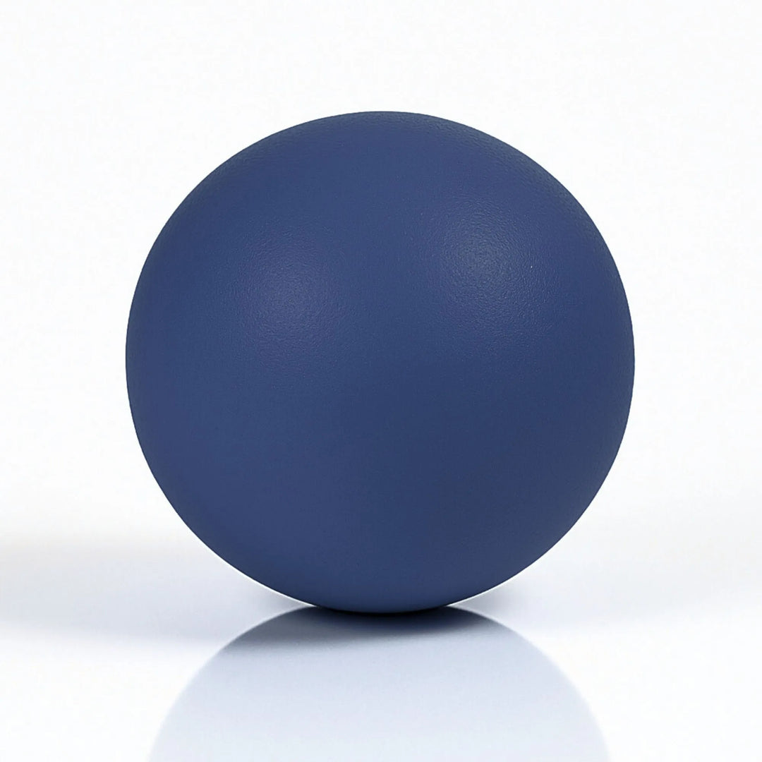 Balle bleue isolée, accessoire de jeu pour chien haute densité et facile à nettoyer.