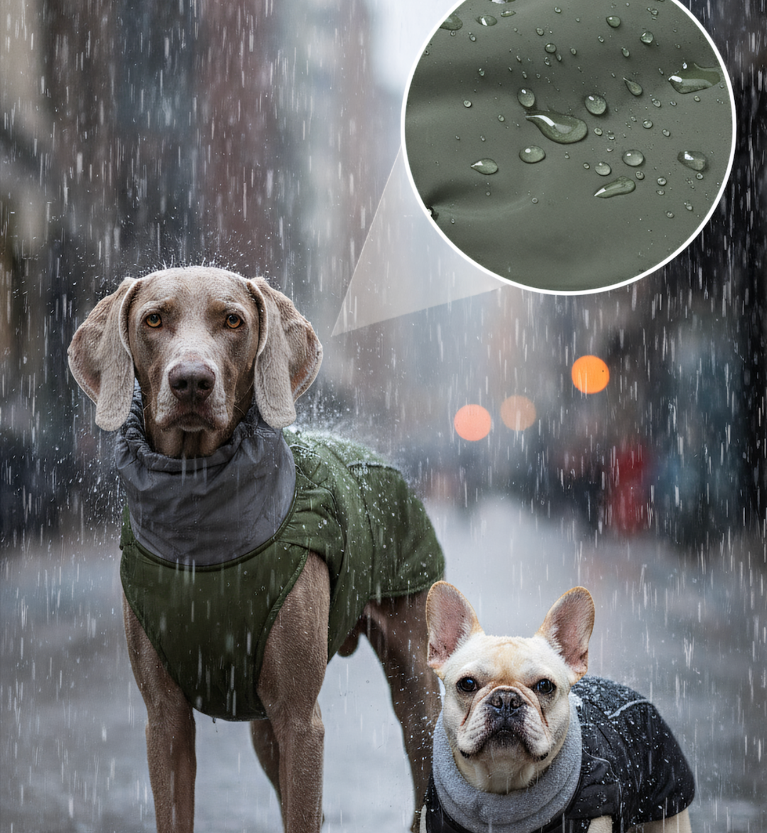 Manteau d’hiver imperméable pour chien – Col réfléchissant & doublure polaire