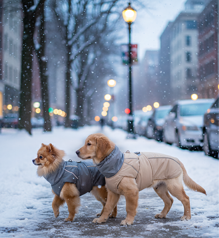 Manteau d’hiver imperméable pour chien – Col réfléchissant & doublure polaire