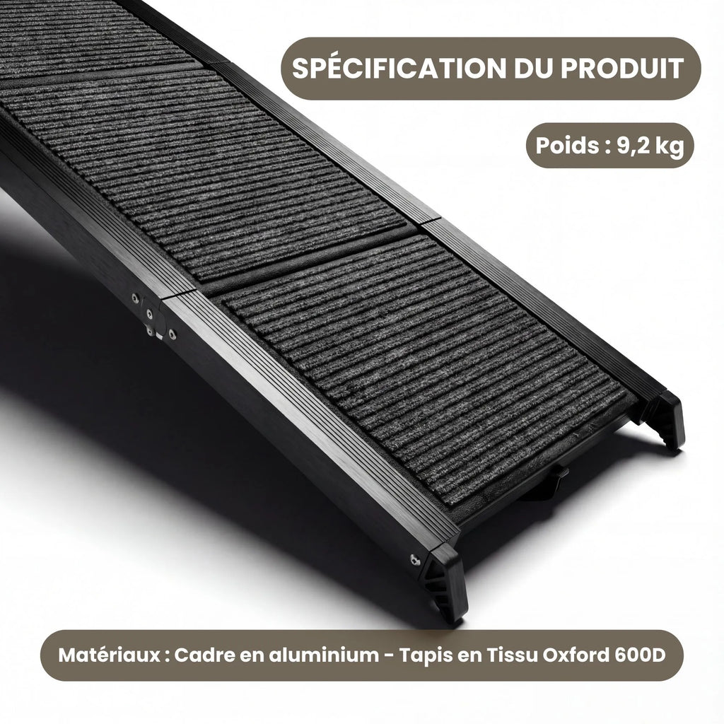 Poids net de 9,2kg, cadre en aluminium robuste et tissu Oxford 600D résistant aux griffures.